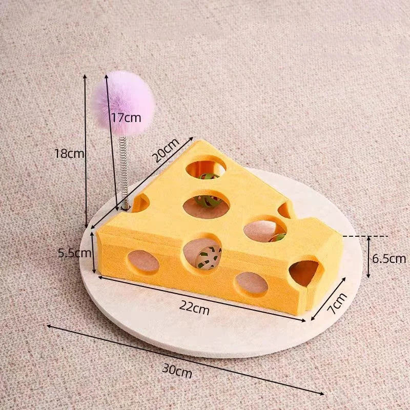 nteractive Cat Puzzle Maze Box Toy Soft Felt Hole Game Box With Bell Ball Funny Boredom Relief Play Toy For Kittens Cats