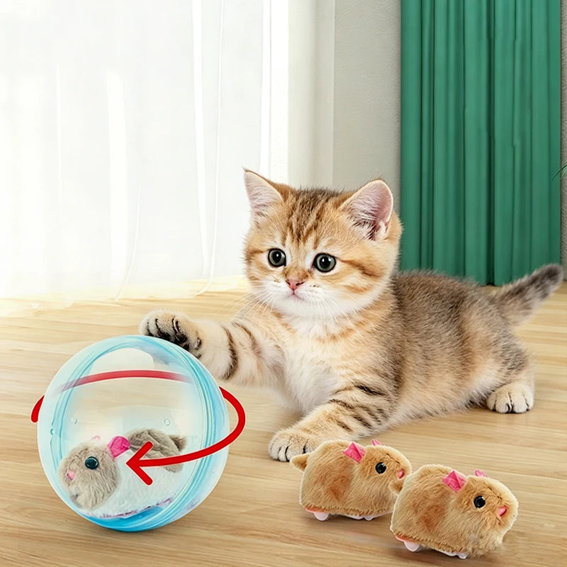 Electric Transparent Rolling Hamster Ball, Interactive Auto‑Roll Small Pet Exercise Toy for Hamsters Gerbils Small Rodents