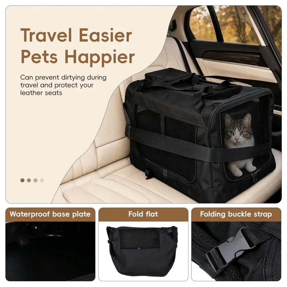 Rolling Cat Carrier, Extra Large Cat Carrier with Wheels, Pet Dog Carrier on Wheels, Travel Bag for Carrying Big Cats