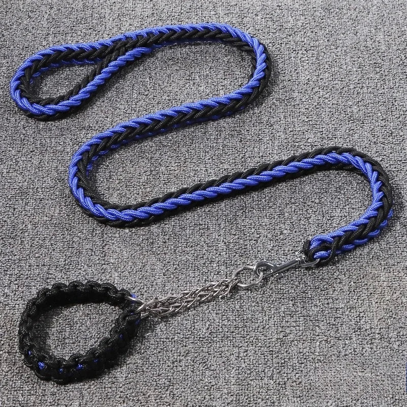 Nylon Dog Collar Leash Set Colored Woven Traction Rope Adjustable Dog Collars for Dogs Training and Walking