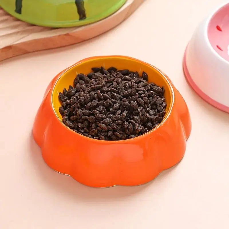 4 Cute Designs Pet Ceramics Bowl Watermelon Strawberry Shape Cat Food Bowl Small Dog colorful Water Suppliers Cat Bowl