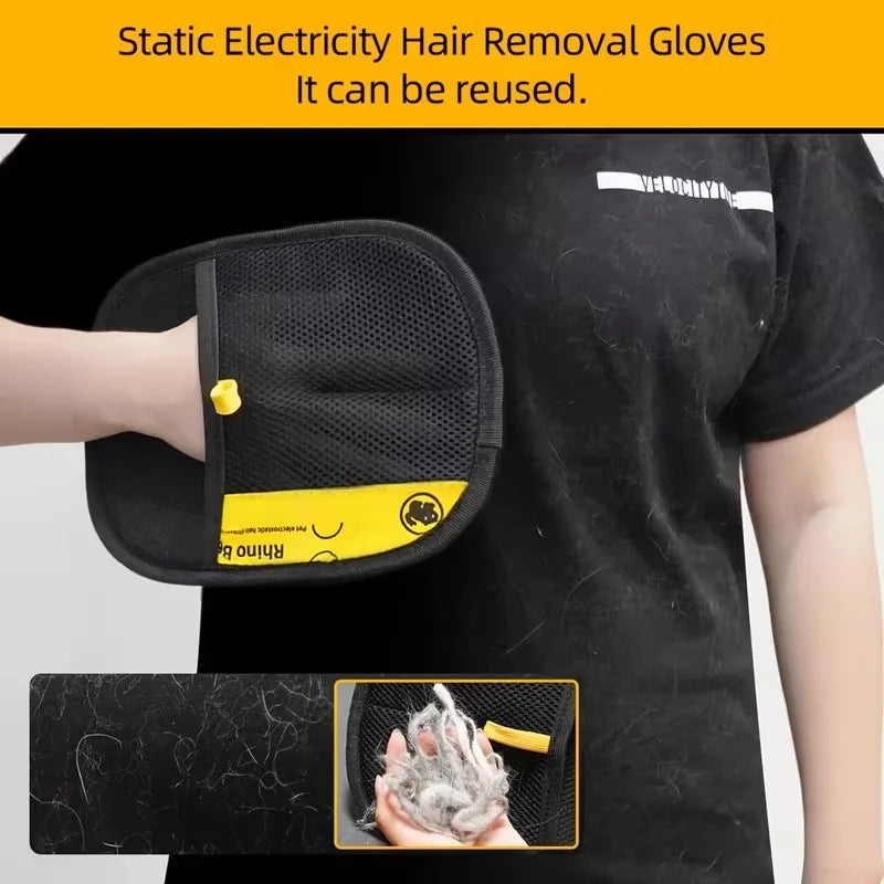 2-Piece Pet Hair Removal Gloves – Double-Sided Cat Brushes, Anti-Shedding Grooming Gloves, Hair Control Care Tools