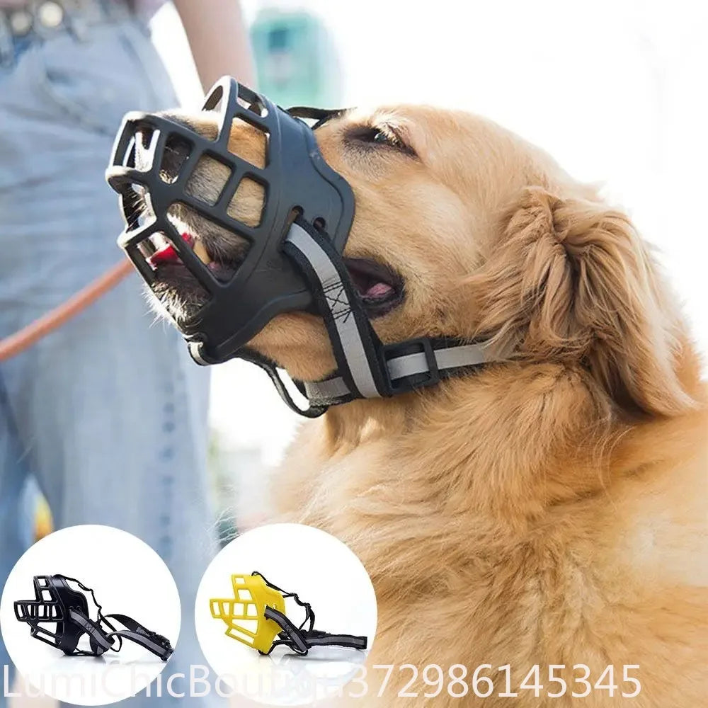 Soft Silicone Basket Dog Muzzle Breathable Durable Strong Pet Mask Anti‑Biting Anti‑Chewing Safety Muzzle For Dogs Daily Pet Supply