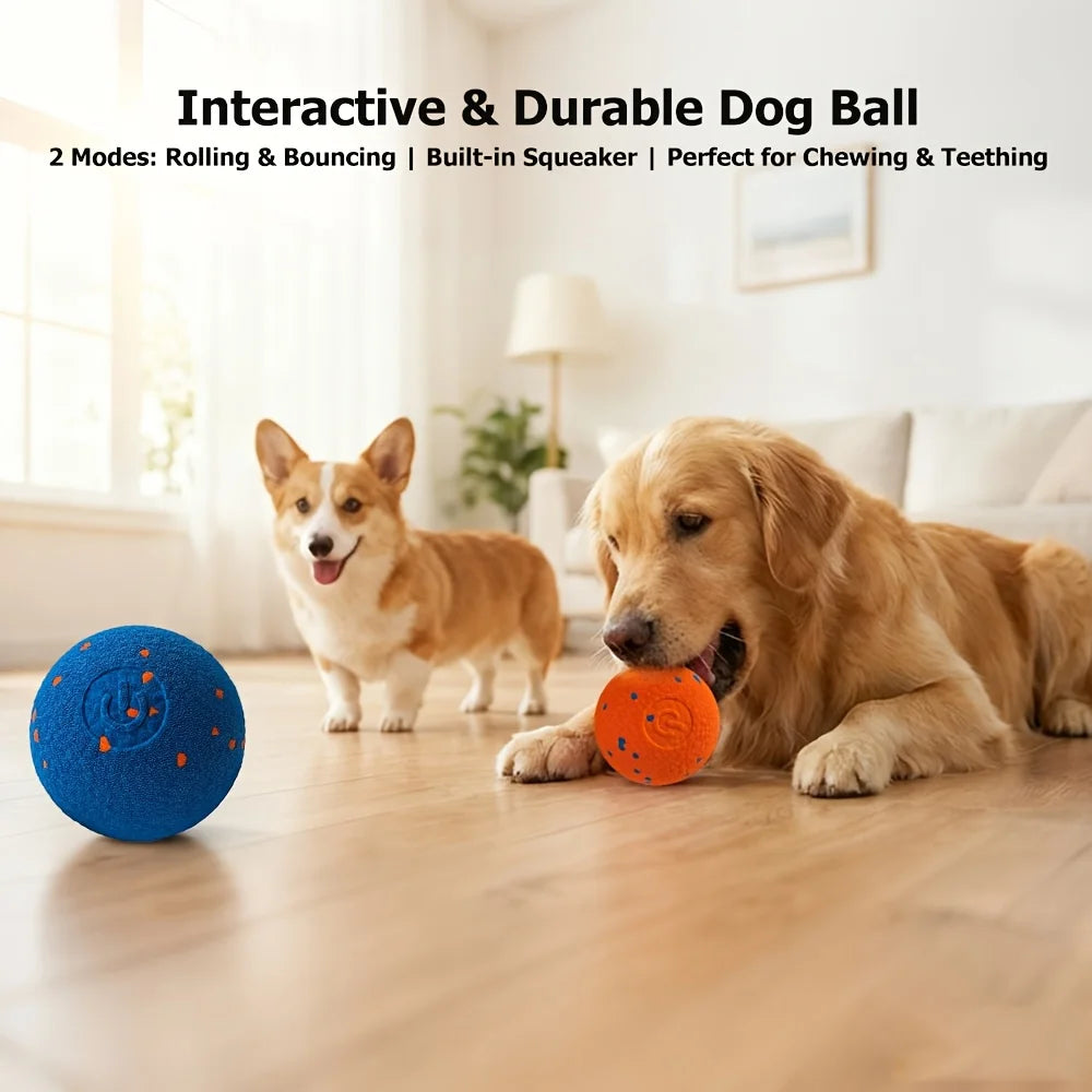 1/2pcs Intelligent Interactive Dog Toy with Automatic Movement, Bouncing, And Rotating Functions, Made of E-TPU Material, USB