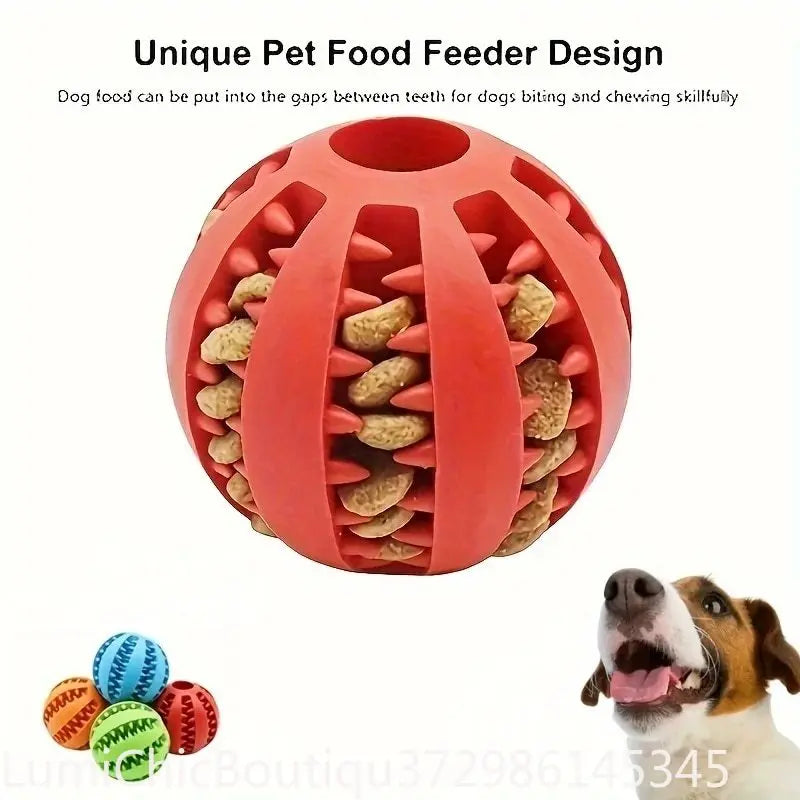 Non‑Toxic Bite‑Resistant Dog Toy Ball Treat Dispensing Feeder Ball Chew Tooth‑Cleaning Interactive Play Toy For Puppy Dogs Cats Pet Supply