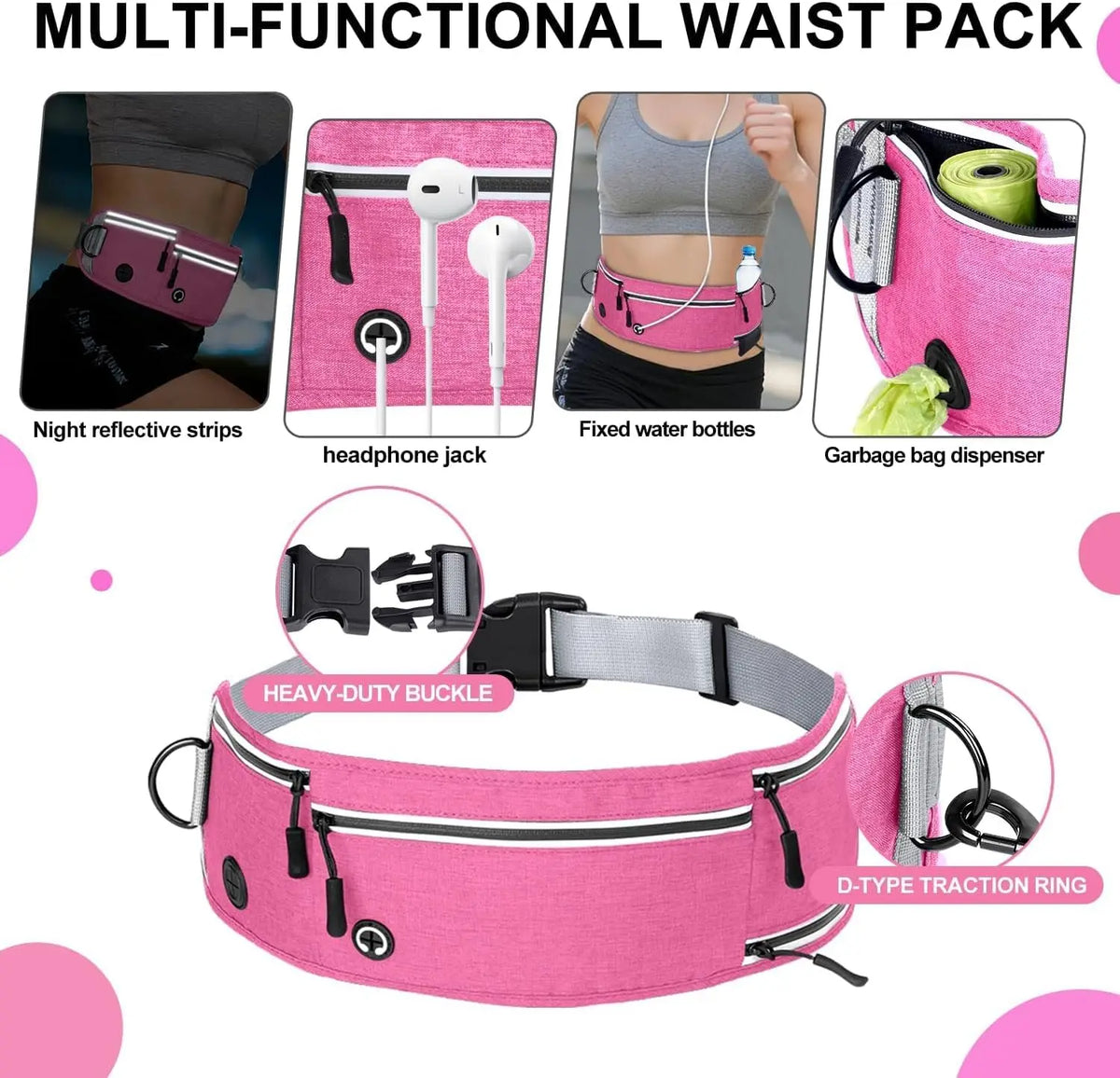 1pc Waist Belt Dog Leash for Running, Shock Absorbing Elastic Dog Lead with Reflective Strip, Adjustable Hands Free Dog Walking Waist Pack with Phone Pocket, Outdoor Jogging Gear for Large Dogs