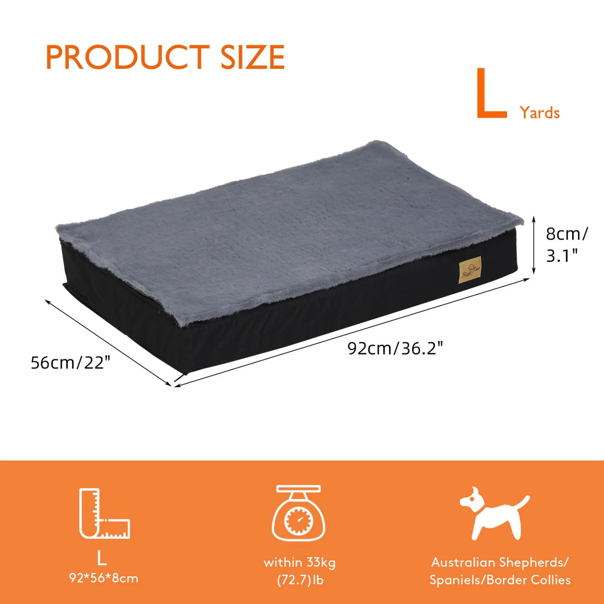 Orthopedic Dog Bed for Large Dogs Dog Crate Bed with Removable Washable Cover Sponge Foam Base Pet Bed Sleeping Mat Kennels Pad