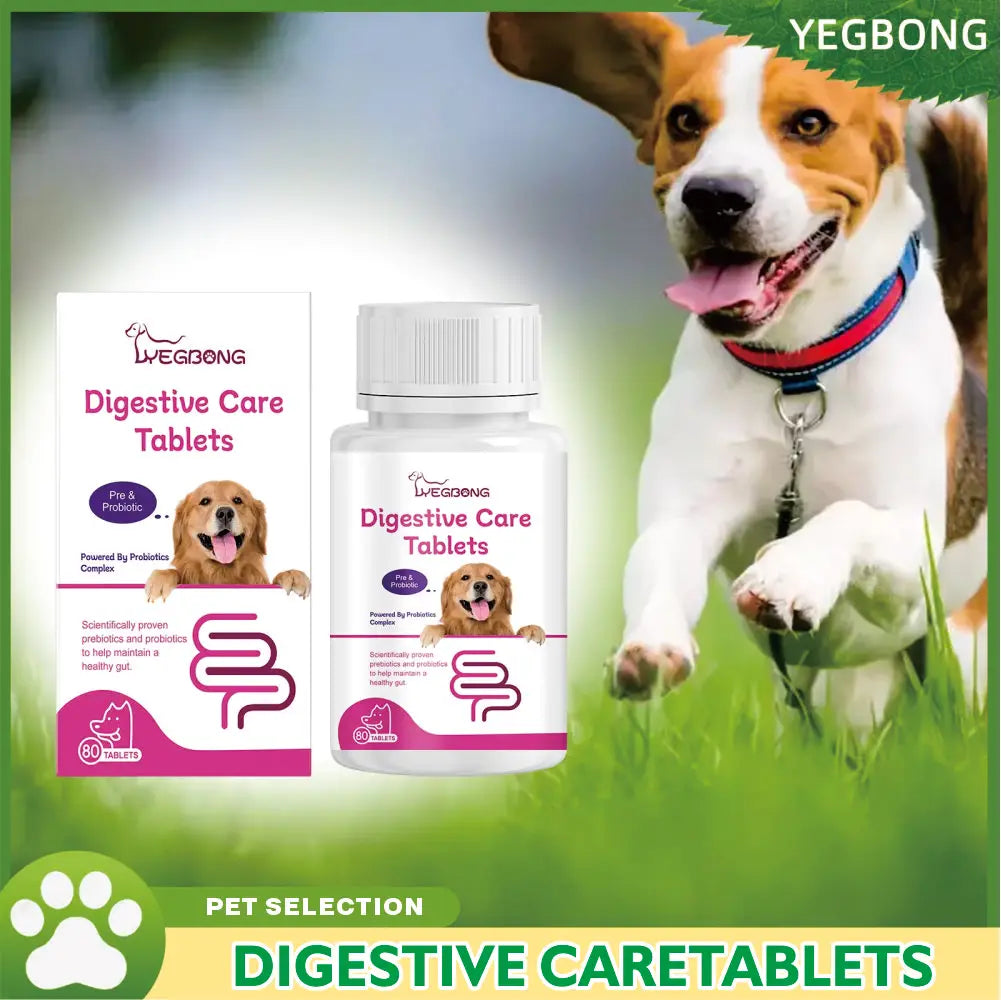 Pet Probiotic Chewable Tablets for Dogs Cats Digestive Health Gut Flora Immune Support Diarrhea Relief Prebiotics Digestive Enzymes Chicken Flavor Daily Supplement for Puppy Kitten Sensitive Stomach Safe Natural Effective