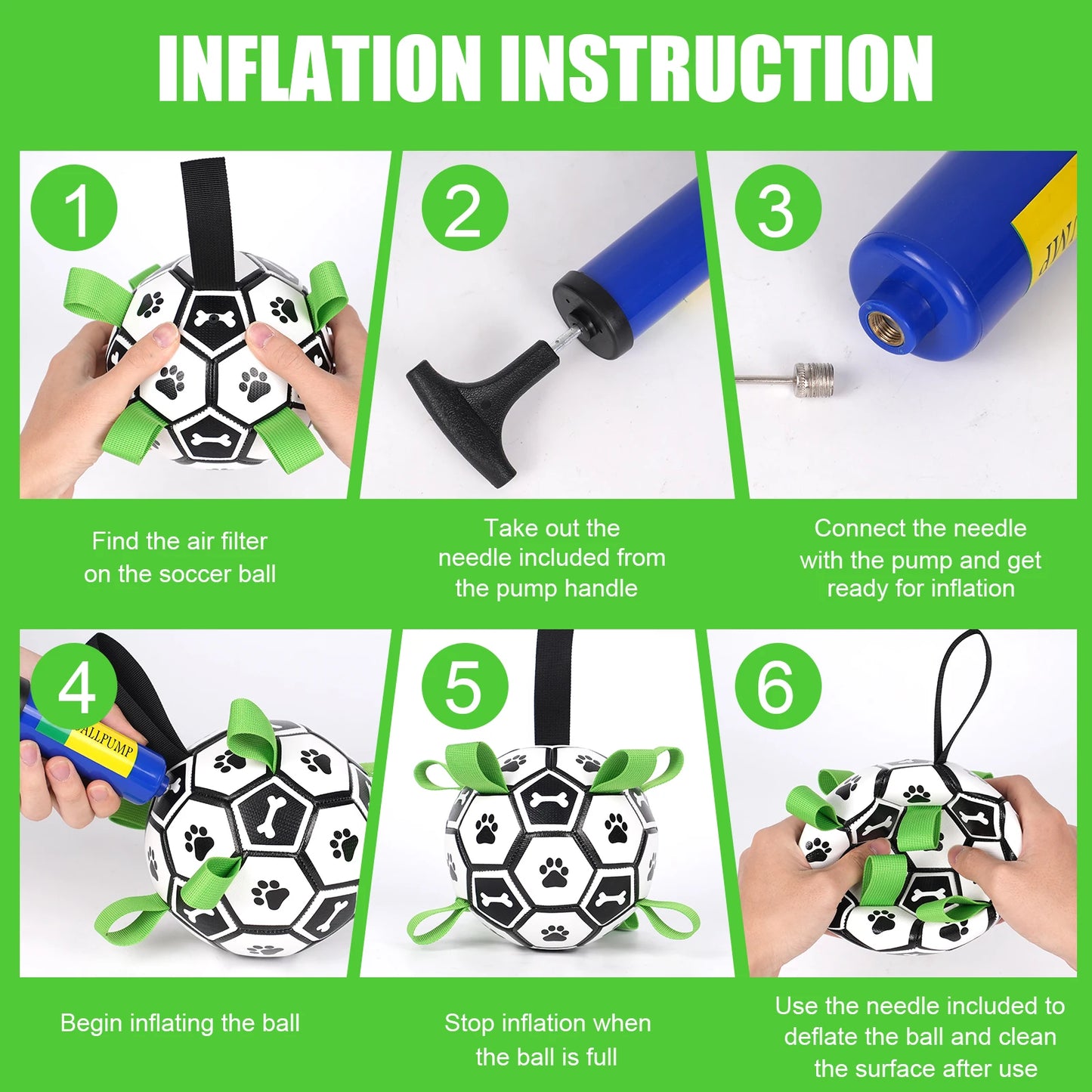 Dog Toys Soccer Ball with Straps, Interactive Dog Toys for Tug of War, Puppy Birthday Gifts, Water Toy, Durable Dogs Balls World