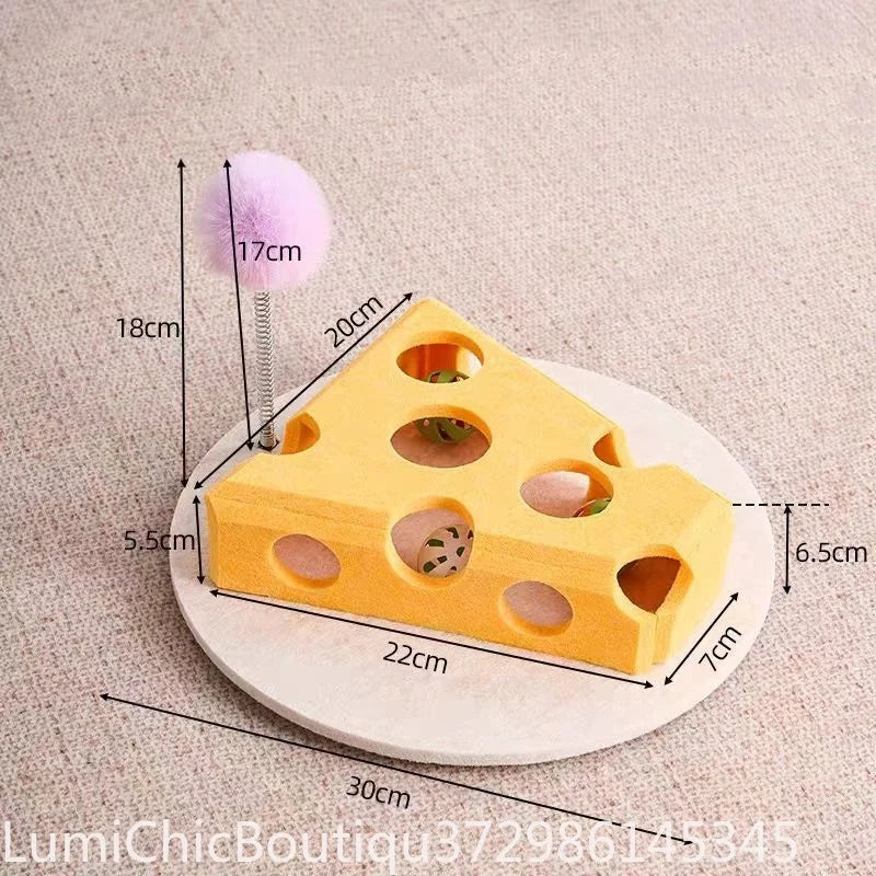 nteractive Cat Puzzle Maze Box Toy Soft Felt Hole Game Box With Bell Ball Funny Boredom Relief Play Toy For Kittens Cats