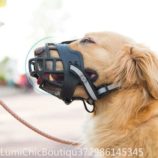 Soft Silicone Basket Dog Muzzle Breathable Durable Strong Pet Mask Anti‑Biting Anti‑Chewing Safety Muzzle For Dogs Daily Pet Supply