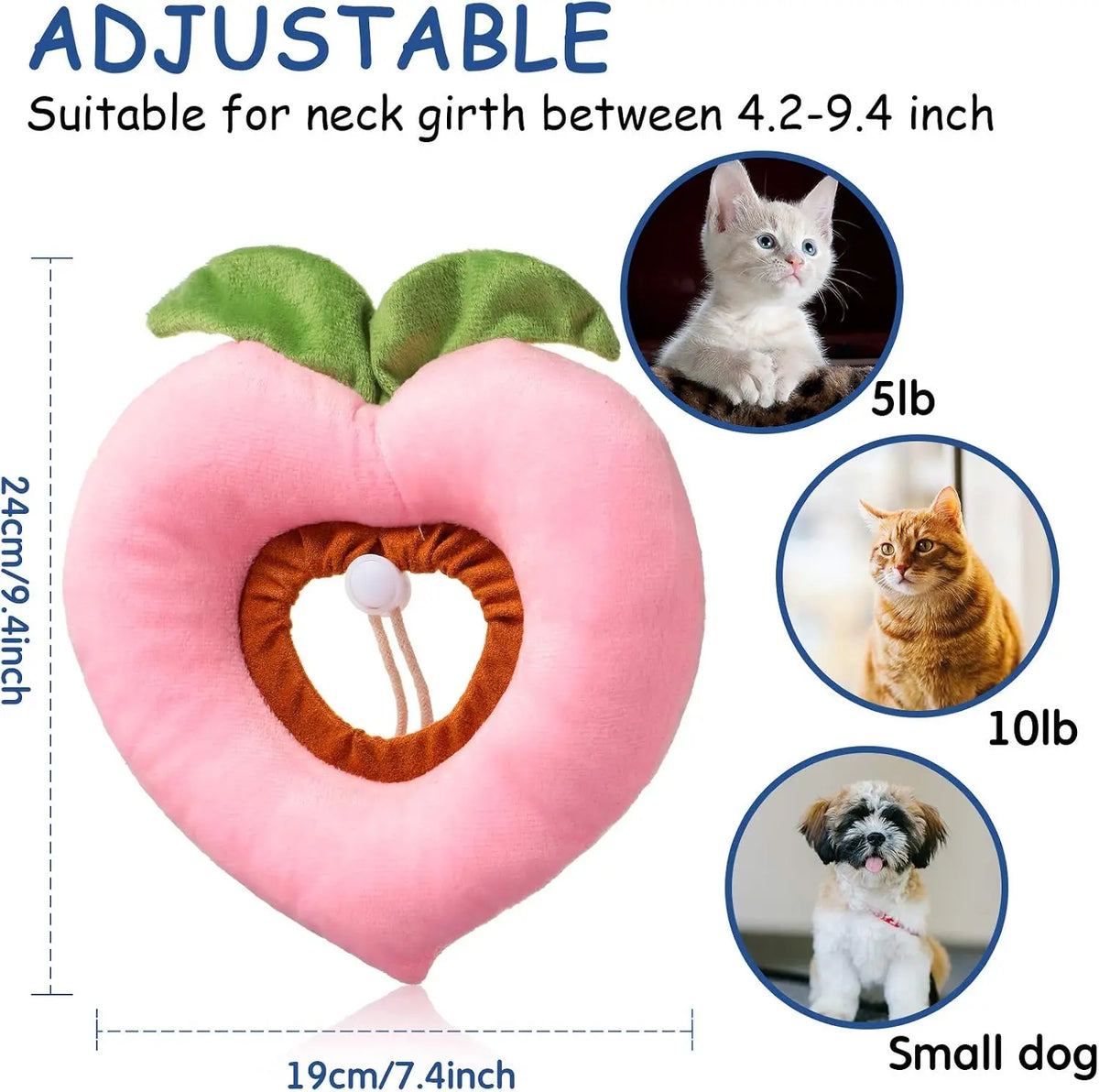 4 Pcs Adjustable Cat Cone Collar Soft Cat Recovery Collar Cute