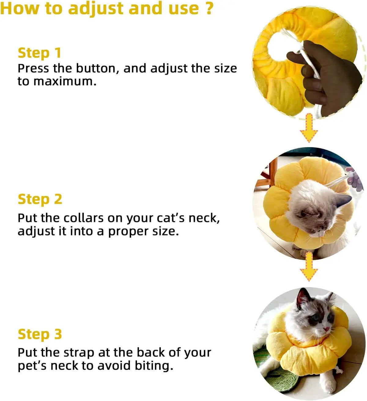 Cat Small Dog Recovery Collar, Cute Sunflower Neck Cone After Surgery, Adjustable Pet E Collar, Wound Healing Protective Cone