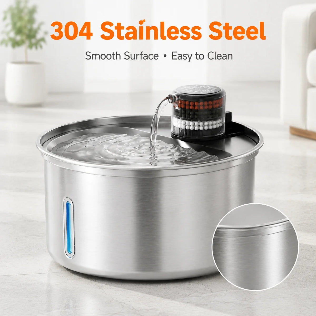 Automatic Cat Water Fountain 304 Stainless Steel 3200ml Pet Drinking Dispenser Quiet 12V Indoor Circulating Fountain Cats Dogs