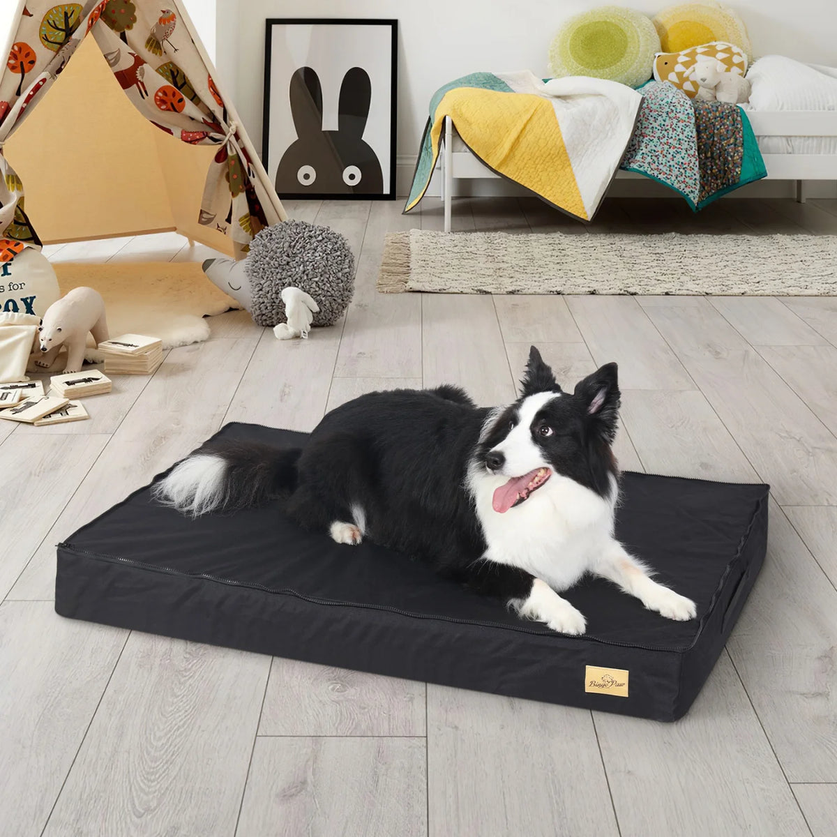 Orthopedic Dog Bed for Large Dogs Dog Crate Bed with Removable Washable Cover Sponge Foam Base Pet Bed Sleeping Mat Kennels Pad