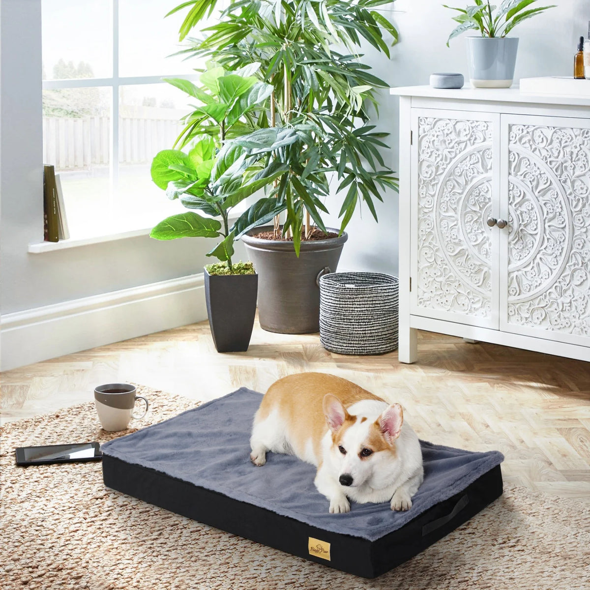 Orthopedic Dog Bed for Large Dogs Dog Crate Bed with Removable Washable Cover Sponge Foam Base Pet Bed Sleeping Mat Kennels Pad