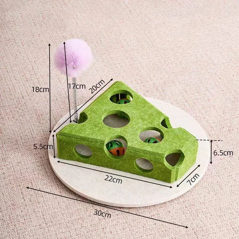 nteractive Cat Puzzle Maze Box Toy Soft Felt Hole Game Box With Bell Ball Funny Boredom Relief Play Toy For Kittens Cats