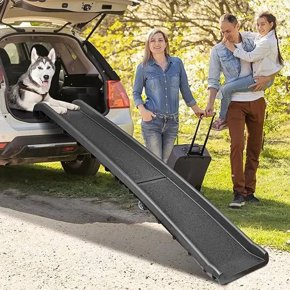 Folding Dog Ramp for Car Truck SUVs 62 Inches Pet Ramp for Large Dogs Non Slip with Raised Siderails