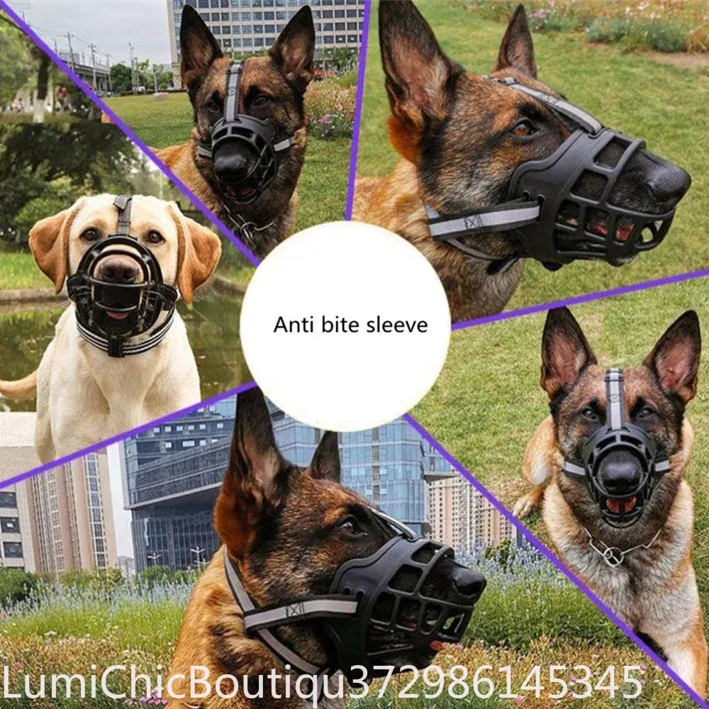 Soft Silicone Basket Dog Muzzle Breathable Durable Strong Pet Mask Anti‑Biting Anti‑Chewing Safety Muzzle For Dogs Daily Pet Supply