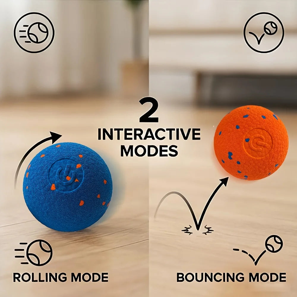 1/2pcs Intelligent Interactive Dog Toy with Automatic Movement, Bouncing, And Rotating Functions, Made of E-TPU Material, USB