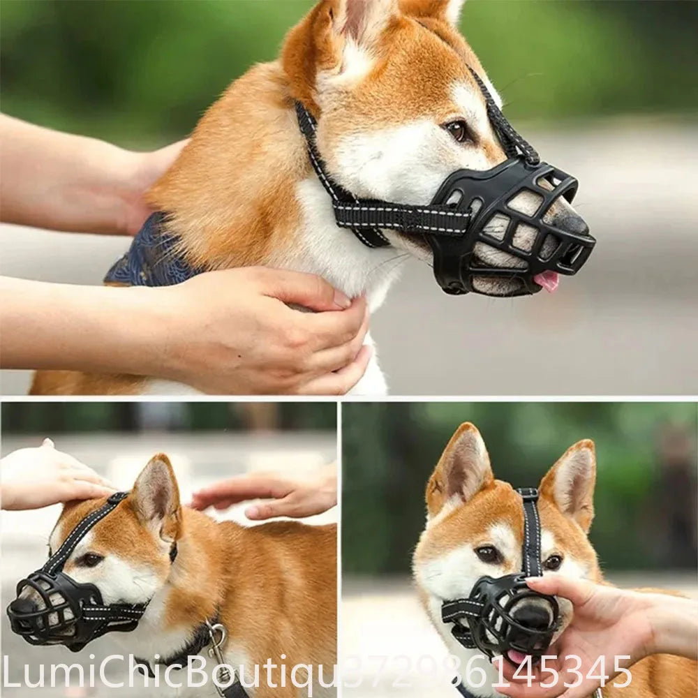 Soft Silicone Basket Dog Muzzle Breathable Durable Strong Pet Mask Anti‑Biting Anti‑Chewing Safety Muzzle For Dogs Daily Pet Supply