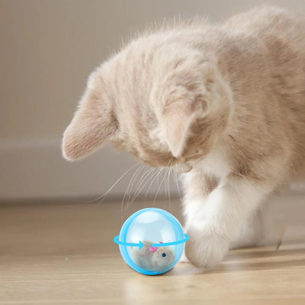 Electric Transparent Rolling Hamster Ball, Interactive Auto‑Roll Small Pet Exercise Toy for Hamsters Gerbils Small Rodents