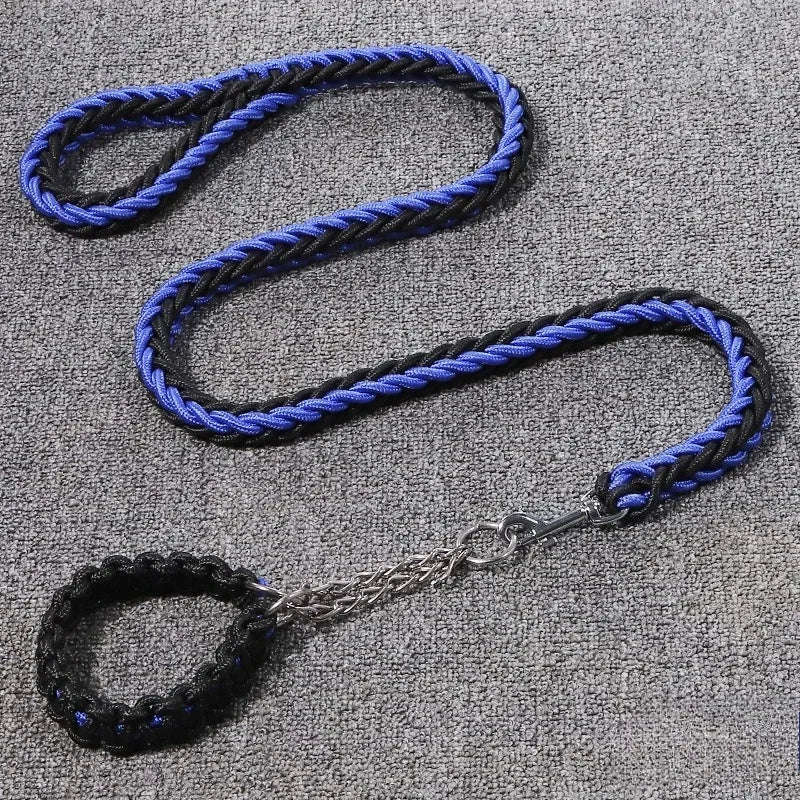 Nylon Dog Collar Leash Set Colored Woven Traction Rope Adjustable Dog Collars for Dogs Training and Walking