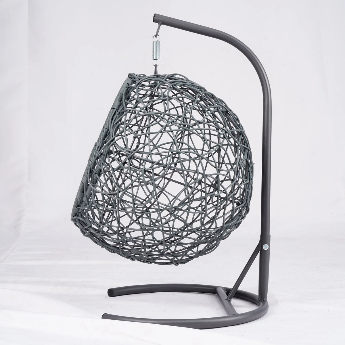 Cat Swing Bed with Stand, Rattan Wicker Egg Chair with Cushion, Indoor Hanging Pet Bed for Cats & Small Dogs, Gray